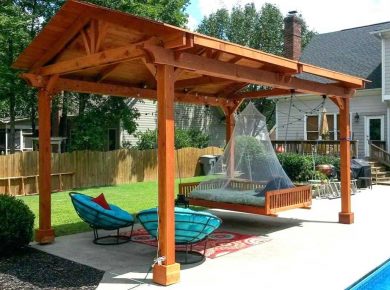 Wooden Freestanding Patio Cover on Budget