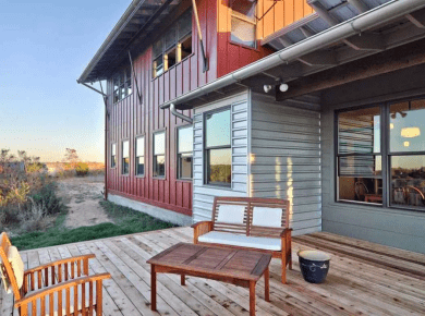 Metal Building with Living Quarters and Terrace