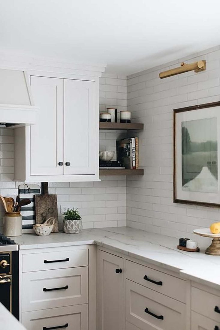 Adorning White Cabinets with Black Handles