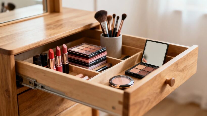 How to Organize Makeup in a Drawer
