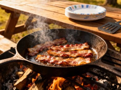 how long can cooked bacon sit-out
