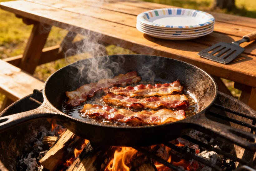 how long can cooked bacon sit-out
