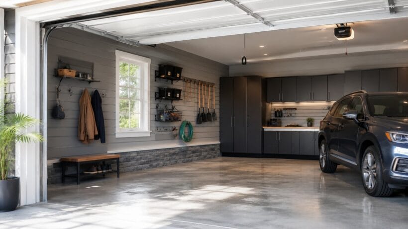 Finished Garage Wall Paneling Makeover